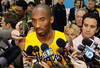 EL SEGUNDO, CA - DECEMBER 11:  Kobe Bryant #24 talks with the media during Los Angeles Lakers Media Day at Toyota Sports Center on December 11, 2011 in El Segundo, California.  (Photo by Jeff Gross/Getty Images)