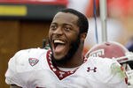 COLLEGE PARK, MD - SEPTEMBER 24: Running back back Bernard Pierce #30 of the Temple Owls reacts to a play from the bench during the closing moments of the Owls 38-7 win over the Maryland Terrapins at Byrd Stadium on September 24, 2011 in College Park, Maryland.  (Photo by Rob Carr/Getty Images)