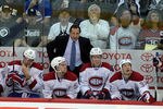 WINNIPEG, CANADA - OCTOBER 9: Montreal Canadiens head coach Jacques Martin gives instructions on the bench during a game against the Winnipeg Jets in NHL action at the MTS Centre on October 9, 2011 in Winnipeg, Manitoba, Canada. The game is Winnipeg's first NHL regular season game in 15 years. (Photo by Marianne Helm/Getty Images)