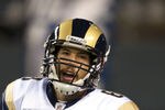 SEATTLE, WA - DECEMBER 12:  Sam Bradford #8 of the St. Louis Rams warms up before the game against the Seattle Seahawks at CenturyLink Field December 12, 2011 in Seattle, Washington. (Photo by Jay Drowns/Getty Images)