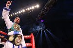 ATLANTIC CITY, NJ - DECEMBER 17:  Andre Ward celebrates defeating Carl Froch of England during their WBA/WBC Super Middleweight Championship bout at Boardwalk Hall on December 17, 2011 in Atlantic City, New Jersey.  (Photo by Nick Laham/Getty Images)