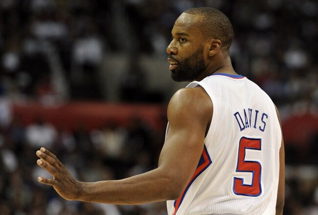 LOS ANGELES, CA - OCTOBER 27:  Baron Davis #5 of the Los Angeles Clippers reacts during a 98-88 loss to the Portland Trail Blazers at Staples Center on October 27, 2010 in Los Angeles, California. NOTE TO USER: User expressly acknowledges and agrees that, by downloading and or using this photograph, User is consenting to the terms and conditions of the Getty Images License Agreement.  (Photo by Harry How/Getty Images)