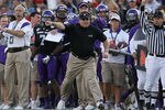 PASADENA, CA - JANUARY 01:  Head coach Gary Patterson of the TCU Horned Frogs stands on the sidelines against the Wisconsin Badgers during the 97th Rose Bowl game on January 1, 2011 in Pasadena, California.  (Photo by Stephen Dunn/Getty Images)