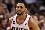 PORTLAND, OR - APRIL 23:  Brandon Roy #7 of the Portland Trail Blazers runs down court after making a shot to overcome a 23 point deficit to defeat the Dallas Mavericks 84-82 in Game Four of the Western Conference Quarterfinals in the 2011 NBA Playoffs on April 23, 2011 at the Rose Garden in Portland, Oregon. NOTE TO USER: User expressly acknowledges and agrees that, by downloading and or using this photograph, User is consenting to the terms and conditions of the Getty Images License Agreement.  (Photo by Jonathan Ferrey/Getty Images)
