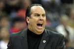 KANSAS CITY, MO - NOVEMBER 21:  Head coach Mike Brey of the Notre Dame Fighting Irish reacts from the bench during the Progressive CBE Classic game against the Missouri Tigers on November 21, 2011 at the Sprint Center in Kansas City, Missouri.  (Photo by Jamie Squire/Getty Images)