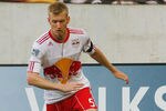 HARRISON, NJ - JULY 23: Tim Ream #5 of the New York Red Bulls plays the ball against FC Dallas during the game at Red Bull Arena on July 23, 2011 in Harrison, New Jersey. (Photo by Andy Marlin/Getty Images)