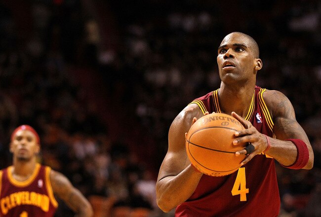 MIAMI, FL - DECEMBER 15:  Antawn Jamison #4  of the Cleveland Cavaliers shoots a free throw during a game against the Miami Heat at American Airlines Arena on December 15, 2010 in Miami, Florida. NOTE TO USER: User expressly acknowledges and agrees that, by downloading and/or using this Photograph, User is consenting to the terms and conditions of the Getty Images License Agreement.  (Photo by Mike Ehrmann/Getty Images)