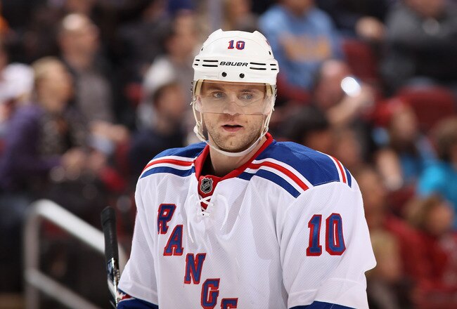 GLENDALE, AZ - DECEMBER 17:  Marian Gaborik #10 of the New York Rangers during the NHL game against the Phoenix Coyotes at Jobing.com Arena on December 17, 2011 in Glendale, Arizona.  The Rangers defeated the Coyotes 3-2.  (Photo by Christian Petersen/Getty Images)