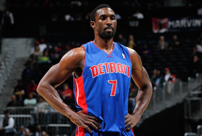 ATLANTA - NOVEMBER 03:  Ben Gordon #7 of the Detroit Pistons against the Atlanta Hawks at Philips Arena on November 3, 2010 in Atlanta, Georgia.  NOTE TO USER: User expressly acknowledges and agrees that, by downloading and/or using this Photograph, User is consenting to the terms and conditions of the Getty Images License Agreement.  (Photo by Kevin C. Cox/Getty Images)