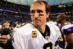 MINNEAPOLIS, MN - DECEMBER 18: Drew Brees #9 of the New Orleans Saints after defeating the Minnesota Vikings on December 18, 2011 at Mall of America Field at the Hubert H. Humphrey Metrodome in Minneapolis, Minnesota. The Saints defeated the Vikings 42-20. (Photo by Hannah Foslien/Getty Images)