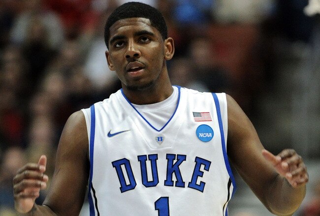 ANAHEIM, CA - MARCH 24:  Kyrie Irving #1 of the Duke Blue Devils looks on against the Arizona Wildcats during the west regional semifinal of the 2011 NCAA men's basketball tournament at the Honda Center on March 24, 2011 in Anaheim, California.  (Photo by Harry How/Getty Images)