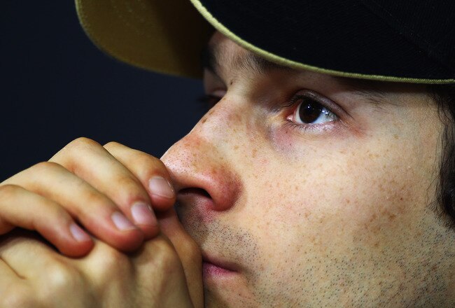 SAO PAULO, BRAZIL - NOVEMBER 24:  Bruno Senna of Brazil and Renault attends the drivers press conference during previews to the Brazilian Formula One Grand Prix at the Autodromo Jose Carlos Pace on November 24, 2011 in Sao Paulo, Brazil.  (Photo by Clive Mason/Getty Images)