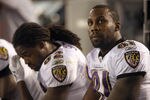 SAN DIEGO, CA - DECEMBER 18:  Anquan Boldin #81 and Torrey Smith #82 of the Baltimore Ravens look on from the bench against the San Diego Chargers during their NFL Game on December 18, 2011 at Qualcomm Stadium in San Diego, California. The Chargers won 34-14.  (Photo by Donald Miralle/Getty Images)