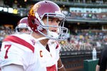 SAN FRANCISCO, CA - OCTOBER 13:  Matt Barkley #7 of the USC Trojans gets ready for their game against the California Golden Bears at AT&T Park on October 13, 2011 in San Francisco, California.  (Photo by Ezra Shaw/Getty Images)