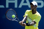 NEW YORK, NY - AUGUST 30:  Donald Young of the United States returns a shot against Lukas Lacko of Slovakia during Day Two of the 2011 US Open at the USTA Billie Jean King National Tennis Center on August 30, 2011 in the Flushing neighborhood of the Queens borough of New York City.  (Photo by Patrick McDermott/Getty Images)