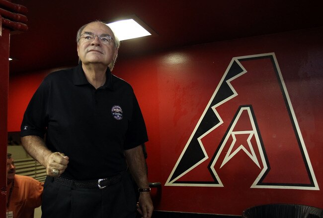 PHOENIX, AZ - SEPTEMBER 10:  Managing General Partner Ken Kendrick of the Arizona Diamondbacks walks into the dugout before the Major League Baseball game against the San Diego Padres at Chase Field on September 10, 2011 in Phoenix, Arizona.  (Photo by Christian Petersen/Getty Images)