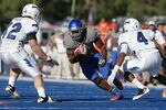 BOISE, ID - OCTOBER 22:  D.J. Harper #7 of the Boise State Broncos runs the ball against the Air Force Falcons at Bronco Stadium on October 22, 2011 in Boise, Idaho.  (Photo by Otto Kitsinger III/Getty Images)