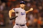SAN FRANCISCO, CA - SEPTEMBER 09:  Clayton Kershaw #22 of the Los Angeles Dodgers pitches against the San Francisco Giants at AT&T Park on September 9, 2011 in San Francisco, California.  (Photo by Ezra Shaw/Getty Images)