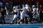 BOISE, ID - OCTOBER 22:  Asher Clark #17 of the Air Force Falcons runs the ball against the Boise State Broncos at Bronco Stadium on October 22, 2011 in Boise, Idaho.  (Photo by Otto Kitsinger III/Getty Images)