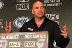 HOLLYWOOD, CA - SEPTEMBER 20:  UFC President Dana White speaks during the UFC on Fox: Velasquez v Dos Santos - Press Conference at W Hollywood on September 20, 2011 in Hollywood, California.  (Photo by Victor Decolongon/Getty Images)