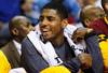 AUBURN HILLS, MI - DECEMBER 28:  Kyrie Irving #2 of the Cleveland Cavaliers looks on from the bench while playing the Detroit Pistons on December 28, 2011 at the Palace of Auburn Hills in Auburn Hills, Michigan. Cleveland won the game 105-89. NOTE TO USER: User expressly acknowledges and agrees that, by downloading and or using this photograph, User is consenting to the terms and conditions of the Getty Images License Agreement. (Photo by Gregory Shamus/Getty Images)