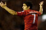 LIVERPOOL, ENGLAND - DECEMBER 26:  Luis Suarez of Liverpool during the Barclays Premier League match between Liverpool and Blackburn Rovers at Anfield on December 26, 2011 in Liverpool, England.  (Photo by Scott Heavey/Getty Images)