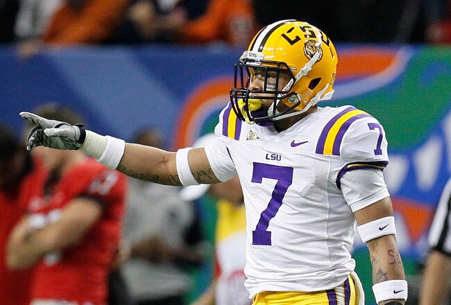 ATLANTA, GA - DECEMBER 03:  Tyrann Mathieu #7 of the LSU Tigers against the Georgia Bulldogs during the 2011 SEC Championship Game at Georgia Dome on December 3, 2011 in Atlanta, Georgia.  (Photo by Kevin C. Cox/Getty Images)