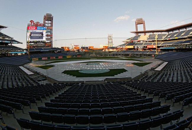 PHILADELPHIA, PA - DECEMBER 08:  Overall view of the stadium shows the floorboards are already down on the baseball field at Citizens Bank Park on December 8, 2011 in Philadelphia, Pennsylvania in preparation for the upcoming 2012 Winter Classic.  (Photo by Paul Bereswill/Getty Images)