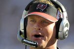 TAMPA, FL - DECEMBER 28: Coach Jon Gruden of the Tampa Bay Buccaneers directs play against the Oakland Raiders at Raymond James Stadium on December 28, 2008 in Tampa, Florida.  (Photo by Al Messerschmidt/Getty Images)