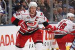 TORONTO,ON - DECEMBER 28:  Eric Staal #12 of the Carolina Hurricanes skates in a game against the Toronto Maple Leafs on December 28, 2010 at the Air Canada Centre in Toronto, Ontario. (Photo by Claus Andersen/Getty Images)