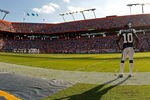 MIAMI GARDENS, FL - JANUARY 01:   Santonio Holmes #10 of the New York Jets looks on during a game against the Miami Dolphins at Sun Life Stadium on January 1, 2012 in Miami Gardens, Florida.  (Photo by Mike Ehrmann/Getty Images)