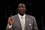 LOS ANGELES, CA - APRIL 5:  Head coach Tyrone Corbin of the Utah Jazz makes a point to an official in the game with the Los Angeles Lakers at Staples Center on April 5, 2011 in Los Angeles, California. The Jazz won 86-85.  NOTE TO USER: User expressly acknowledges and agrees that, by downloading and or using this photograph, User is consenting to the terms and conditions of the Getty Images License Agreement. (Photo by Stephen Dunn/Getty Images)