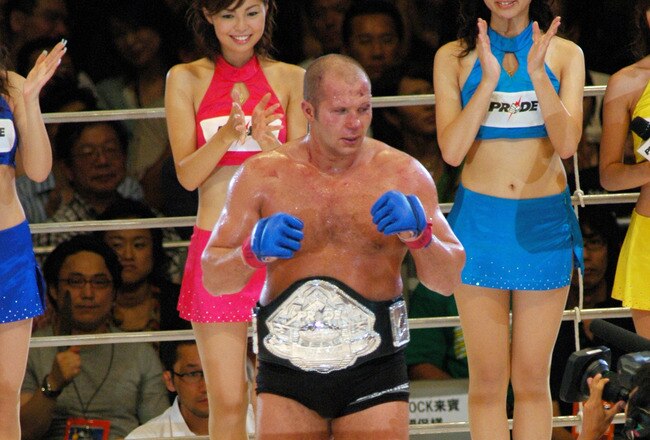 Emelianenko Fedor, the Winner of the PRIDE Heavy Weight Title Match (Photo by Tomokazu Tazawa/Getty Images)