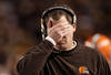 PITTSBURGH, PA - DECEMBER 08:  Head coach Pat Shurmur of the Cleveland Browns covers his face during the game against the Pittsburgh Steelers on December 8, 2011 at Heinz Field in Pittsburgh, Pennsylvania.  (Photo by Jared Wickerham/Getty Images)