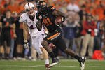 GLENDALE, AZ - JANUARY 02:  Justin Blackmon #81 of the Oklahoma State Cowboys catches a 67-yard touchdown reception in the second quarter against Chase Thomas #44 of the Stanford Cardinal during the Tostitos Fiesta Bowl on January 2, 2012 at University of Phoenix Stadium in Glendale, Arizona.  (Photo by Doug Pensinger/Getty Images)