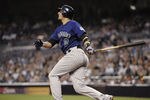 SAN DIEGO, CA - SEPTEMBER 3:  Troy Tulowitzki #2 of the Colorado Rockies hits a RBI single during the fifth inning of a baseball game against the San Diego Padres at Petco Park on September 3, 2011 in San Diego, California. (Photo by Denis Poroy/Getty Images)