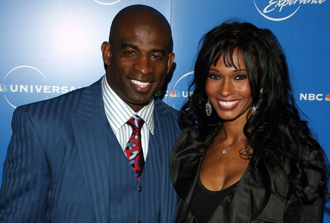 NEW YORK - MAY 12:  Former football player Deion Sanders and his wife Pilar arrive for the NBC Universal Experience at Rockefeller Center as part of upfront week on May 12, 2008 in New York City.  (Photo by Bryan Bedder/Getty Images)