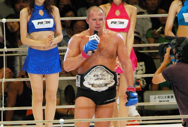 Emelianenko Fedor, the Winner of the PRIDE Heavy Weight Title Match (Photo by Tomokazu Tazawa/Getty Images)