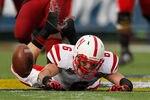 ORLANDO, FL - JANUARY 02: Tim Marlowe #6 of the Nebraska Cornhuskers misses a catch during the Capitol One Bowl against the South Carolina Gamecocks at Florida Citrus Bowl on January 2, 2012 in Orlando, Florida.  (Photo by Mike Ehrmann/Getty Images)