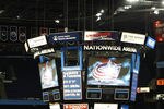 COLUMBUS,OH - JULY 21:  Jeff Carter #7 and James Wisniewski #21 of the Columbus Blue Jackets along with General Manager Scott Howson field questions during a press conference on July 21, 2011 at Nationwide Arena in Columbus, Ohio.  (Photo by John Grieshop/Getty Images)