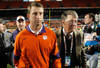 MIAMI GARDENS, FL - JANUARY 04:  Head coach Dabo Swinney of the Clemson Tigers walks off of the field dejected after they lost to the West Virginia Mountaineers 70-33 during the Discover Orange Bowl at Sun Life Stadium on January 4, 2012 in Miami Gardens, Florida.  (Photo by Streeter Lecka/Getty Images)