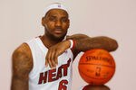 MIAMI, FL - DECEMBER 12:  LeBron James #6 of the Miami Heat poses during media day at American Airlines Arena on December 12, 2011 in Miami, Florida.  (Photo by Mike Ehrmann/Getty Images)