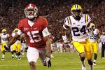 TUSCALOOSA, AL - NOVEMBER 05:  Darius Hanks #15 of the Alabama Crimson Tide against Tharold Simon #24 of the LSU Tigers at Bryant-Denny Stadium on November 5, 2011 in Tuscaloosa, Alabama.  (Photo by Kevin C. Cox/Getty Images)