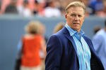 DENVER, CO - AUGUST 27: Executive Vice President of Football Operations John Elway for the Denver Broncos watches the preseason game at Sports Authority Field at Mile High on August 27, 2011 in Denver, Colorado.  (Photo by Garrett W. Ellwood/Getty Images)