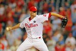 PHILADELPHIA , PA - AUGUST 18:  Ryan Madson #46 of the Philadelphia Phillies closes out a 4-1 win against the Arizona Diamondbacks at Citizens Bank Park on August 18, 2011 in Philadelphia, Pennsylvania.  The win gave the Phillies their 80th victory of the season.  (Photo by Len Redkoles/Getty Images)