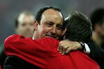 ISTANBUL, TURKEY - MAY 25:  Liverpool manager Rafael Benitez of Spain celebrates after Liverpool won the European Champions League final between Liverpool and AC Milan on May 25, 2005 at the Ataturk Olympic Stadium in Istanbul, Turkey.  (Photo by Ben Radford/Getty Images)