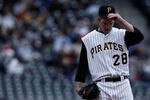 PITTSBURGH - APRIL 18:  Paul Maholm #28 of the Pittsburgh Pirates takes a moment at the mound during the game against the Cincinnati Reds on April 18, 2010 at PNC Park in Pittsburgh, Pennsylvania.  (Photo by Jared Wickerham/Getty Images)