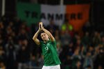 DUBLIN, IRELAND - NOVEMBER 15:  Robbie Keane of Republic of Ireland applauds the fans during the EURO 2012 Qualifier Play Off Second Leg match between Republic of Ireland and Estonia at Aviva Stadium on November 15, 2011 in Dublin, Ireland.  (Photo by Laurence Griffiths/Getty Images)