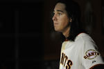 SAN FRANCISCO, CA - AUGUST 2: Tim Lincecum #55 of the San Francisco Giants looks on from the dugout against the Arizona Diamondbacks in the seventh inning during an MLB baseball game at AT&T Park August 2, 2011 in San Francisco, California. (Photo by Thearon W. Henderson/Getty Images)