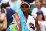 LONDON, ENGLAND - JUNE 27:  Venus Williams of the United States takes a break during her fourth round match against Tsvetana Pironkova of Bulgaria on Day Seven of the Wimbledon Lawn Tennis Championships at the All England Lawn Tennis and Croquet Club on June 27, 2011 in London, England.  (Photo by Clive Brunskill/Getty Images)